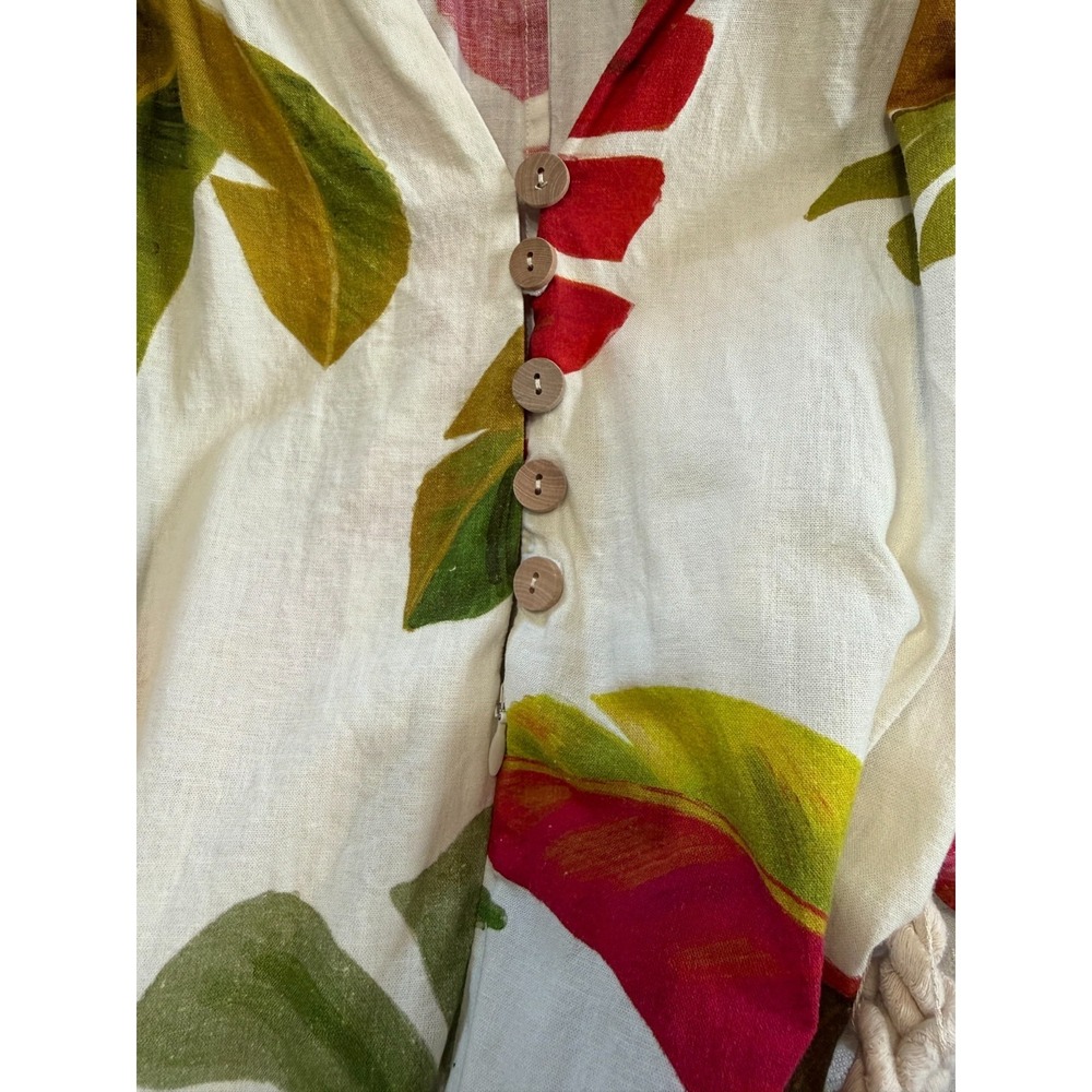 FARM Rio White Tropical Leaf Jumpsuit with Pink & Green Print - Picture 4 of 7